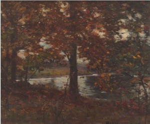 Autumn Landscape With A River by George W. COHEN - auction artwork with signature
