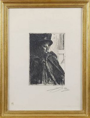 Olga Bratt, 1892, 1 état by Anders ZORN