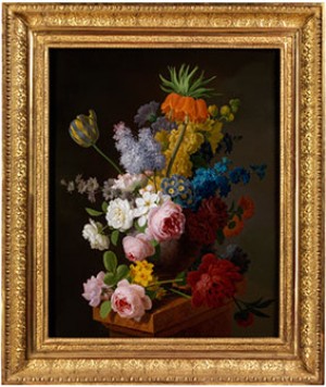 Stilleben Mit Rosen, Flieder, Tulpen, Königskerze Und Anderen Sommerblumen by Pieter FAES