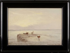 Strandbild Med Sjöfågel by Koefod HANSEN - auction artwork with signature