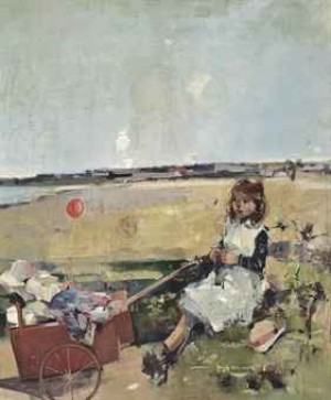 The Red Balloon by Hugh MONRO - auction artwork with signature