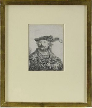 Self Portrait In A Velvet Cap With Plume by Rembrandt Harmenszoon Van RIJN