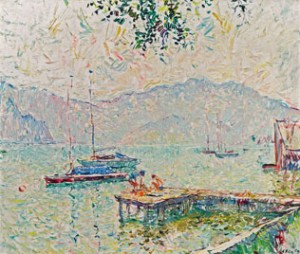 Landing Stage In Parschallen, Attersee by Anton LUTZ - auction artwork with signature