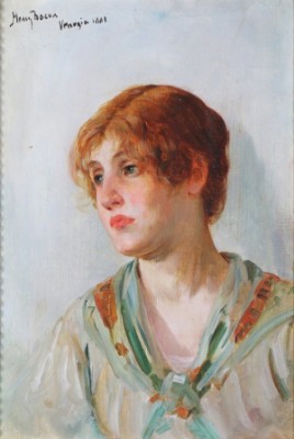 Portrait Of A Lady (venice) by Henry BACON - auction artwork with signature