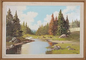 Flodlandskap by A. SILFVERBERG - auction artwork with signature
