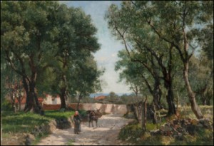 A Woman And A Mule by August FISCHER