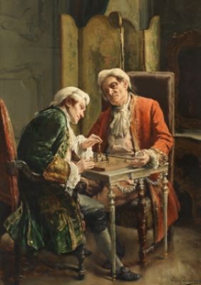 The Chess Game by Léon De Meuter BRUNIN