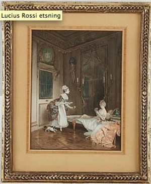 Interiör Med Två Kvinnor Och Hund by Lucius ROSSI - auction artwork with signature