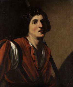 Halbbildnis Eines Jünglings Miteinem Speer by Bartolomeo MANFREDI - auction artwork with signature