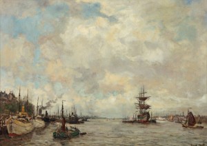 Le Port De Rotterdam by Evert MOLL - auction artwork with signature