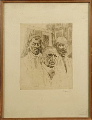 Porträtt Av Zorn, Carl Larsson, Albert Engström by Helmer MASOLLE