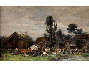 Der Viehmarkt Vor Dachau by Karl STUHLMÜLLER