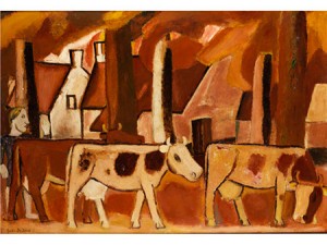 Vaches Dans Une Drève (vers L'étable) by Gustave De SMET