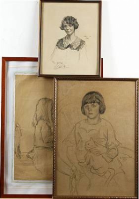 (3) Porträtt - Marianne, Dagmar, Inger by Bror CHRONANDER