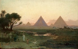 Pyramiderna Vid Giza Från Nilens Strand by Georg Von ROSEN