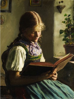 Lesendes Bauernmädchen by Emil RAU