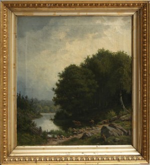 Flodlandskap Med Ko by Edvard Michael JENSEN