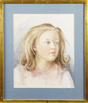 Flickporträtt by Fredrique HEDERSTJERNA - auction artwork with signature