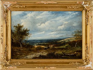 öppet Landskap Med Promenerande Flickor Och Hus by Joseph THORS
