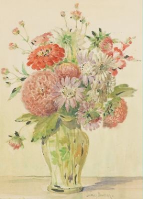 Still Life With Bouquet Of Flowers by M. James BOWMAN - auction artwork with signature