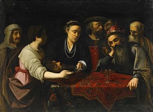Salome Med Johannes Döparens Huvud Inför Herodes by Leonello SPADA