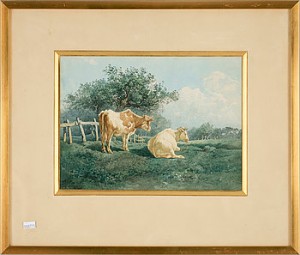 Kor I Sommarlandskap by Eugene LEROUX - auction artwork with signature
