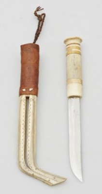 Kniv. Samearbete. Halvhorn by Erik Knutsson (Sami Artist) SUNNA
