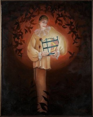 Clown Med Fågelbur by Thierry NIVELAIS - auction artwork with signature