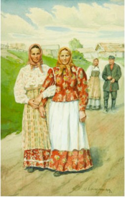Sunday In A Russian Village by Mikhail Abramovich BALUNIN