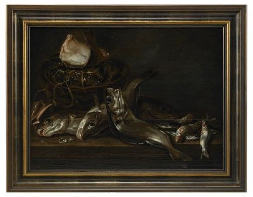 Stilleben Med Fiskar by Jan De BONT - auction artwork with signature
