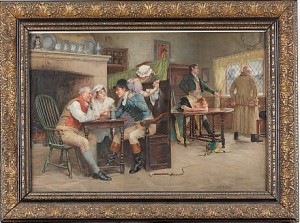 Gårdsinteriör by John Arthur LOMAX - auction artwork with signature