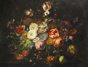 Stilleben Med Blommor by Agnes AGGERUP - auction artwork with signature