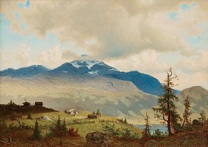 Stugor I Hage Vid åresjön; åreskutan I Bakgrunden by Per Daniel HOLM