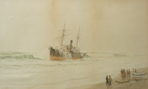 Run Aground by Frederick Schiller COZZENS - auction artwork with signature
