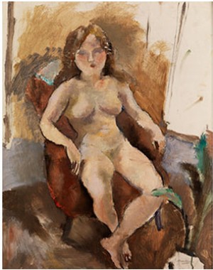Weiblicher Akt In Einem Sessel Sitzend by Jules PASCIN