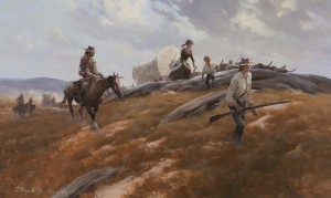 Wagons West by Gerald MCCANN - auction artwork with signature