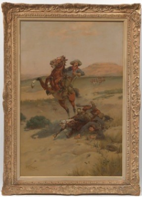 The Chase by Herman Wendelborg HANSEN - auction artwork with signature