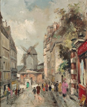 Paris, Le Moulin De La Galette by Francois CLAVER - auction artwork with signature