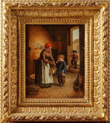 Interiör Med Figurer by Hilma LINDSTRÖM - auction artwork with signature