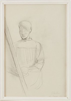 Porträtt Av Märtha Bolin Clason Under Arbete, Inskriberad ´märtha Ritad Av Igust 1950-talet by Isak Gustaf CLASON
