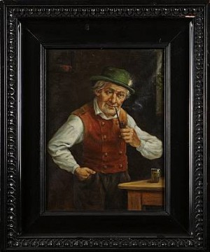 Rökande Man by K. HEINZ - auction artwork with signature