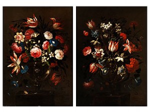 Paar Blumenstilleben by Juan De ARELLANO - auction artwork with signature