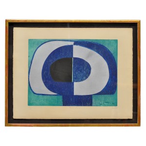 Blå, Vit Och Svart Komposition by Michéle ANDAL - auction artwork with signature
