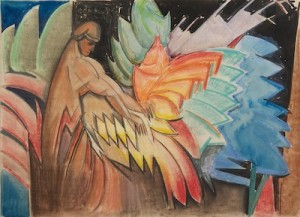 Watercolor, Pastel, Gouache And Pencil, Said To Be Drawn Upon Hearing A Performance Of A Work By Debussy by William SOMMER