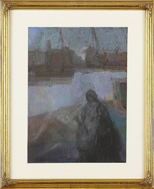 Hamnbild Med Kvinna by Friedrich Karl GOTSCH