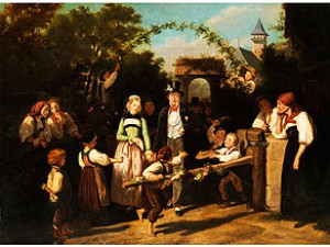 Empfang Des Hochzeitspaares by Theodor Christoph SCHÜZ - auction artwork with signature
