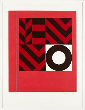Geometrisk Komposition by Ole SCHWALBE - auction artwork with signature