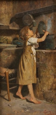Young Cook by Giovanni CONSTANTINI - auction artwork with signature