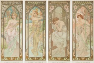 ”l’heur De Jour” (éveil Du Matin, Eclat De Jour, Rêverie Du Soir And Repos De La Nuit). by Alphonse MUCHA
