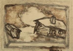 Village Through A Window by Oskar Yakovlevich RABIN